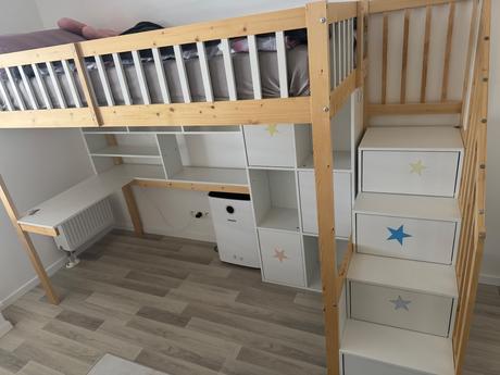Poschodova postel so stolikom, šírka (cm): 90,dĺžka (cm): 200