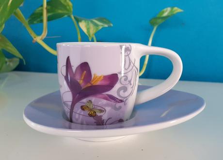Porcelánová šálka na espresso - krokus fialová, 