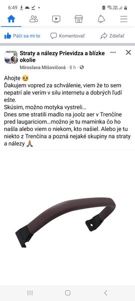 Stratené madlo z kočíka