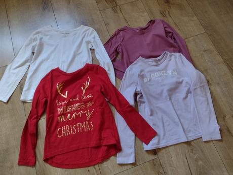 Tričká s dlhým rukávom 4kusy, 134