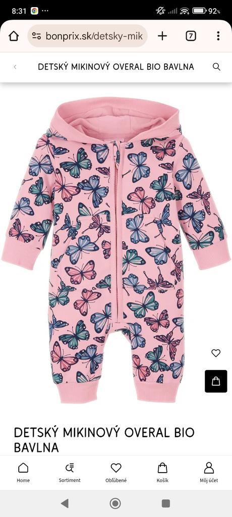 Mikinovy overal bio bavlna 80/86, bonprix,86
