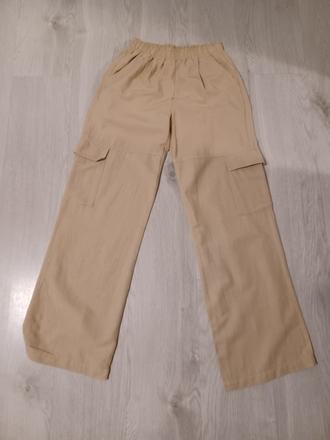 Štýlové nohavice biela káva-cena s poštou, bershka,s