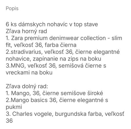 Dámske nohavice, 36