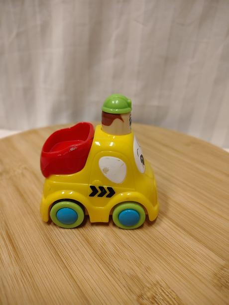 Veselý žltý sklápač pre najmenších, stlač a choď, 