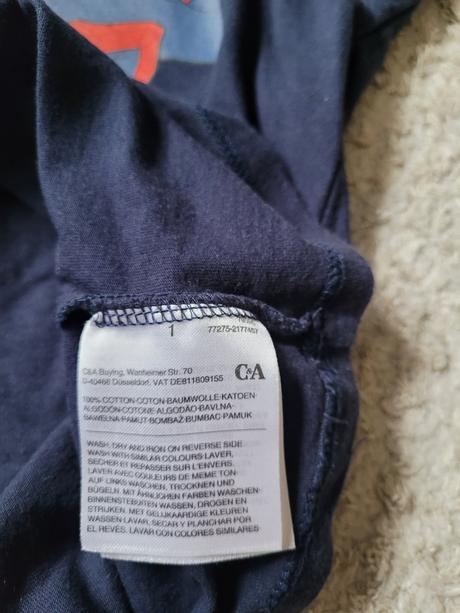 Tričko tmavomodre spiderman dvojicky, c&a,128