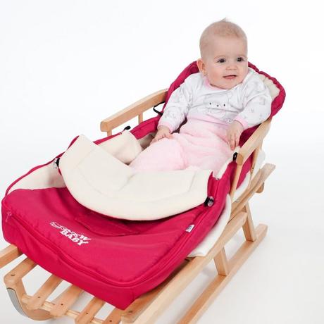 Bayo detské celodrevené sánky s operadlom a povráz,