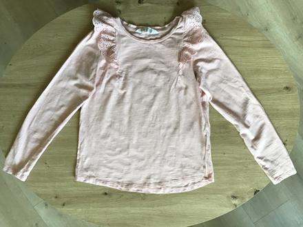 Tričko s čipkovým volánom 134/140, h&m,140