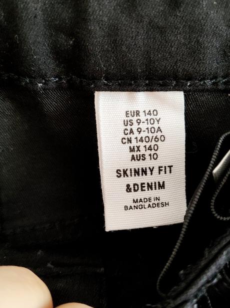 Dievčenské skinny džínsy, h&m,140
