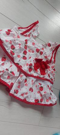 Jahôdkové volánikové šatky -tunika, 74