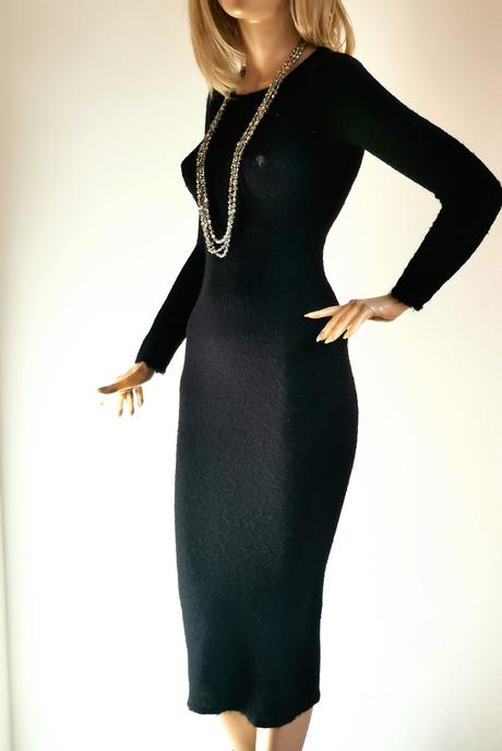 American vintage - pleteninové alpaka šaty, xs