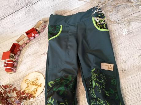 Softshell nohavice dinosaury 134 nastaviteľný pás, 134