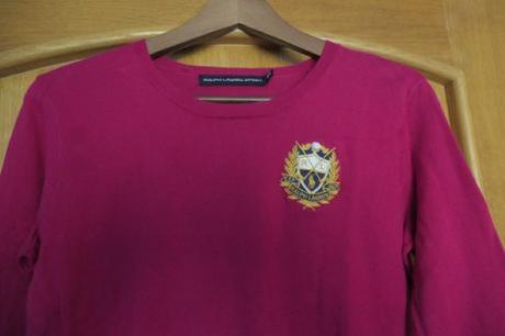 Ralph lauren original vysivany krasny sveter s/m, ralph lauren,s