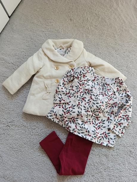 Jesenný kabátik, tričko a legíny 80 (9-12m), 80