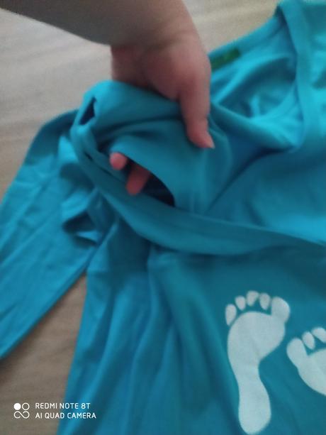 Modré tehotenské tričko s dlhým rukávom, l