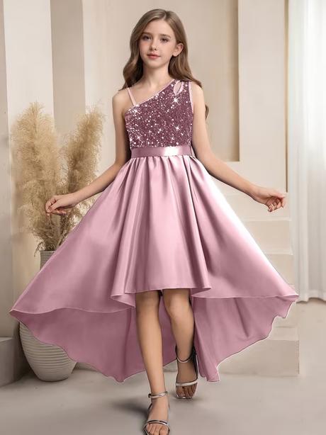 Malvína- dievčenské spoločenské šaty- 9-12r ružová, 128 / 134 / 140 / 146 / 152