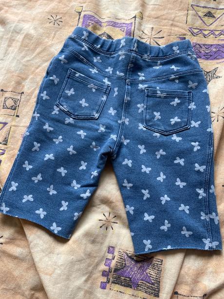 2ks rifľové šortky na traky a s motýlikmi, lupilu,110