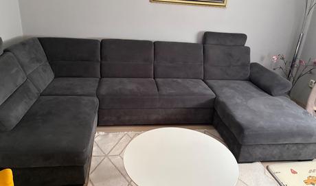 Sedacia súprava, textil, antracitová,