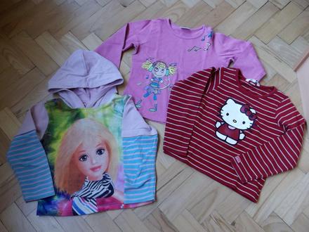 Dievčenské tričká na 4-5rokov, h&m,110