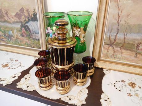 Karafa +6 pohárikov top top stav,, 