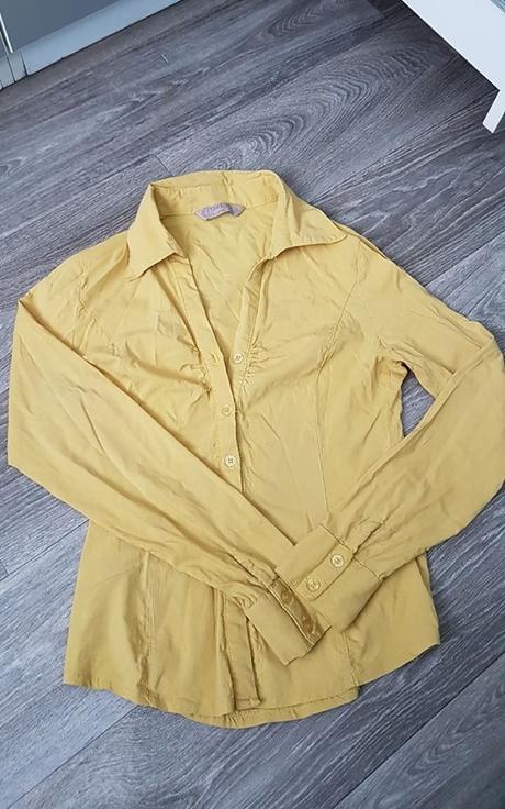 Pohodlná horčicová košeľa s dlhým rukávom, s