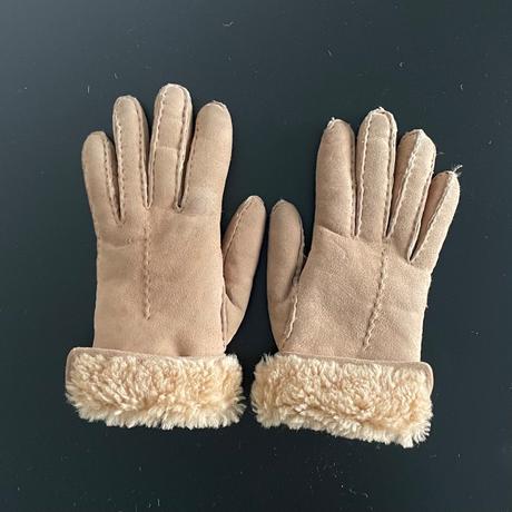 Hnedé kožené rukavice z barana s vlnou, s