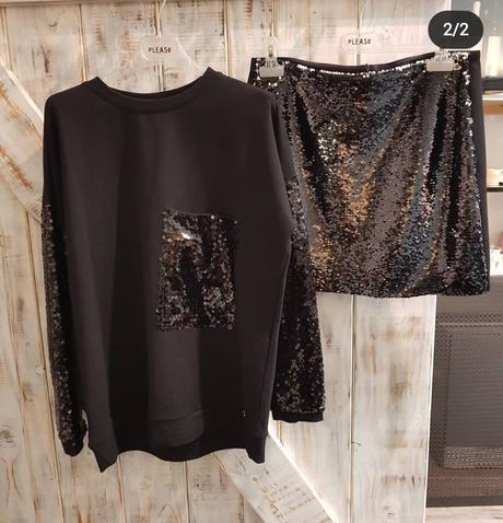 Čierna mikina s flitrami please, s