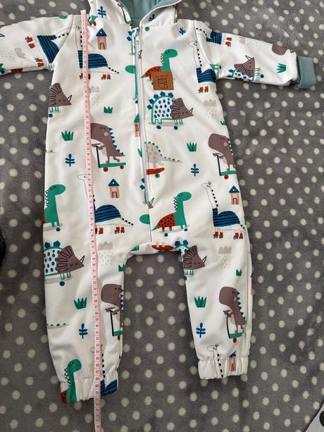 Softshelový overal pre dieťa - dinosaurus, 80