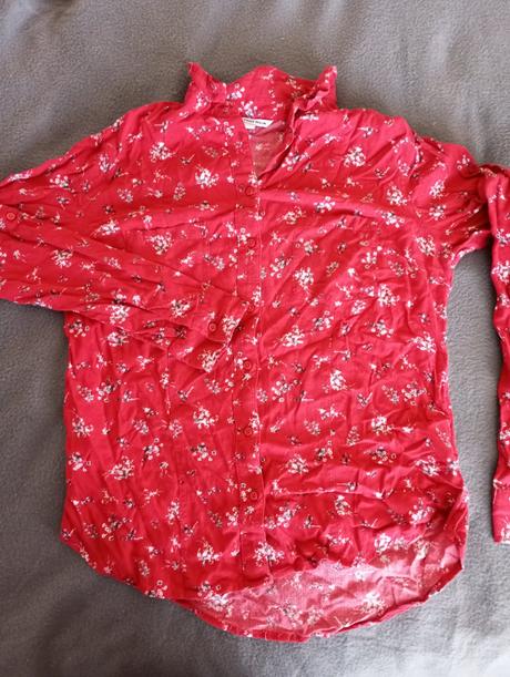 Červená blúzka kvety, terranova,s