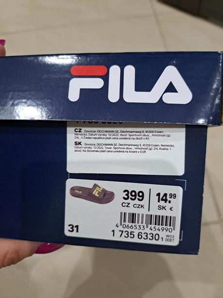 Šlapky, fila,31