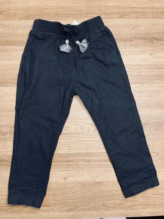 Ľanové čierne nohavice / nové, h&m,98