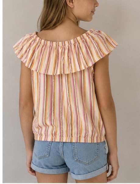 Top/ tielko pásikavé s volánom, lindex,146