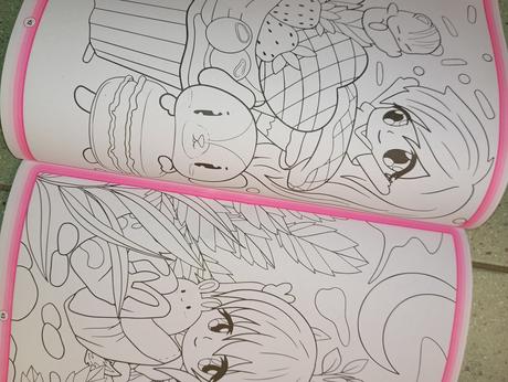 Manga kawaii color omaľovánka s nálepkami, 