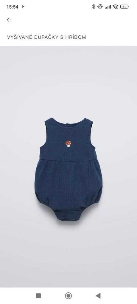 Dupačky vyšívané s hríbom veľkosť 74, zara,74