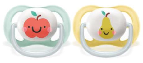 Avent silikónový cumlík ultra air fruit 2ks, 0-6m, avent