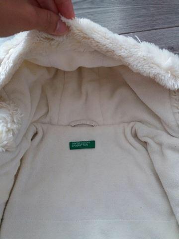 Teplý menčestrový kabátik , benetton,74