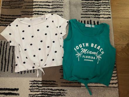 2ks cropp top, h&m,128