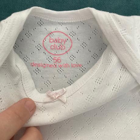 Body biele, perforovane, baby club,56