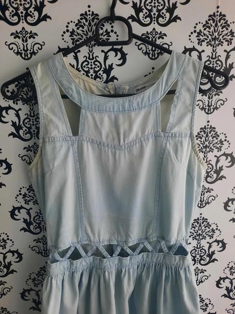 Letné denim tenké šaty, xs