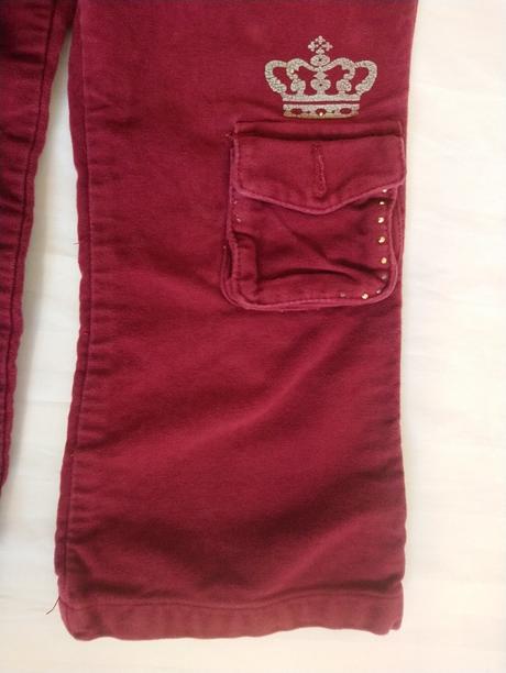 Dievčenské bordové nohavice, melby, 92-98 cm, 98