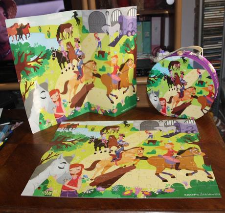 Puzzle janod koniky 100 v kufriku, 