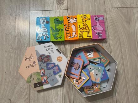 Pexeso + lego duplo zvieratká, 