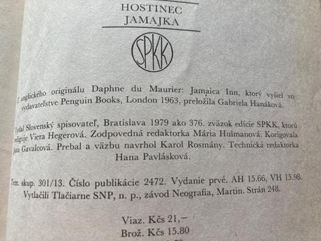 Hostinec jamajka-prvé vyd.1979,