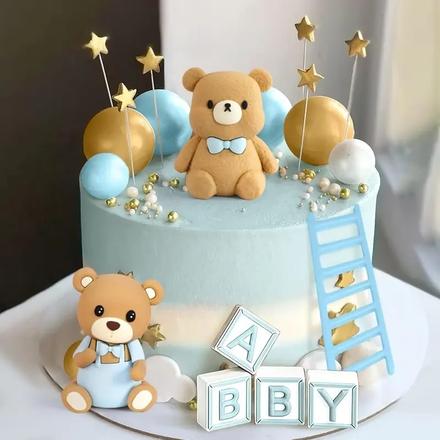 Tortový zápich baby macko modrý (19ks) - skladom,