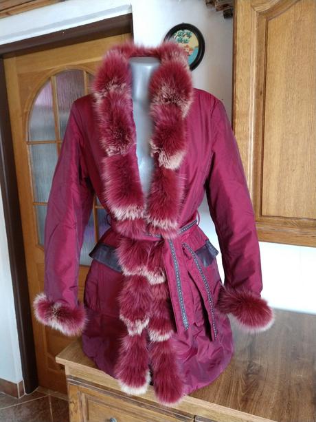 Bunda s pravou kozusinou z lisky farbenou, l