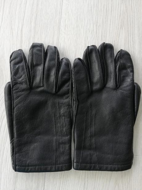 Pánske čierne kožené rukavice, m
