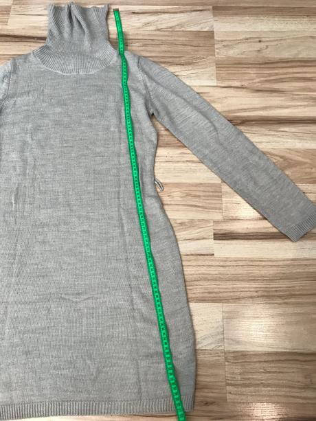 Sivé pletené rolákové šaty, bonprix,s