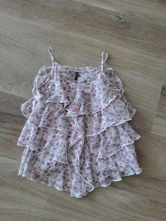 Blúzka s volánmi na ramienka, benetton,116