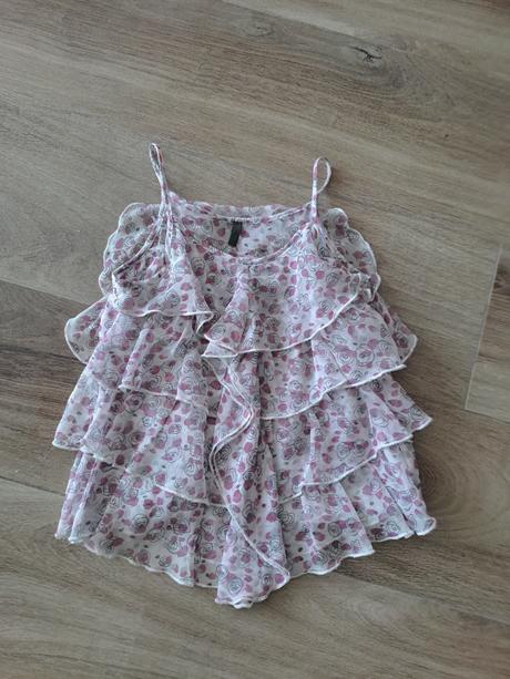 Blúzka s volánmi na ramienka, benetton,116