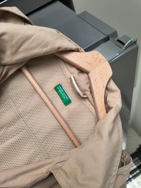 Benetton prechodná bavlnená parka s 3/4 rukávom m, benetton,m