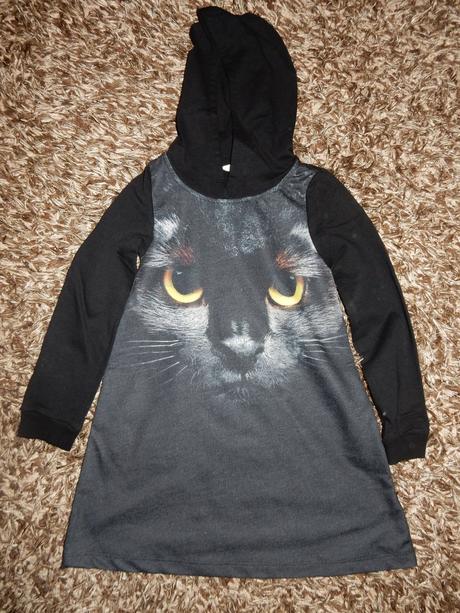 Mačka šaty/mikina s kapucňou, h&m,110